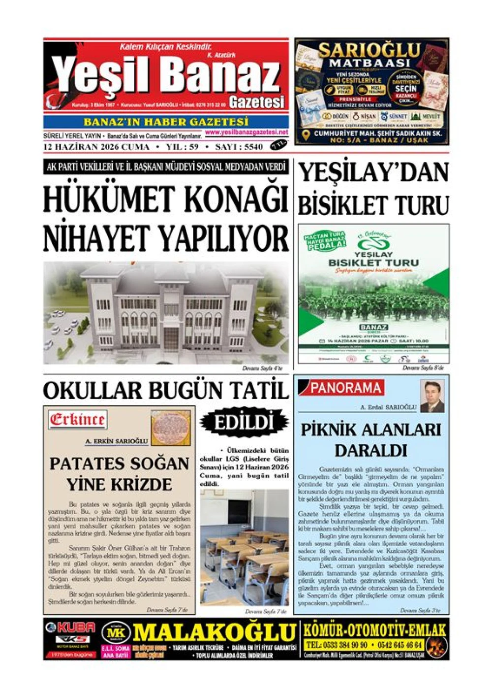 12 HAZİRAN 2026 CUMA