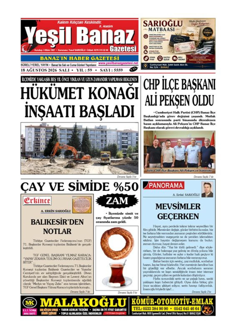 18 AĞUSTOS 2026 SALI