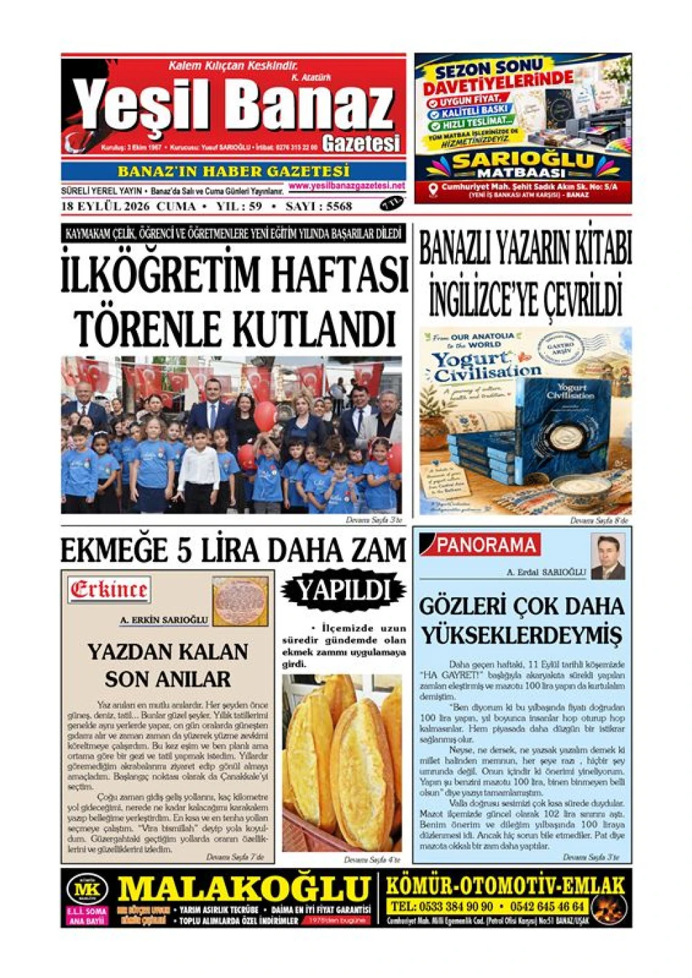 18 EYL&Uuml;L 2026 CUMA