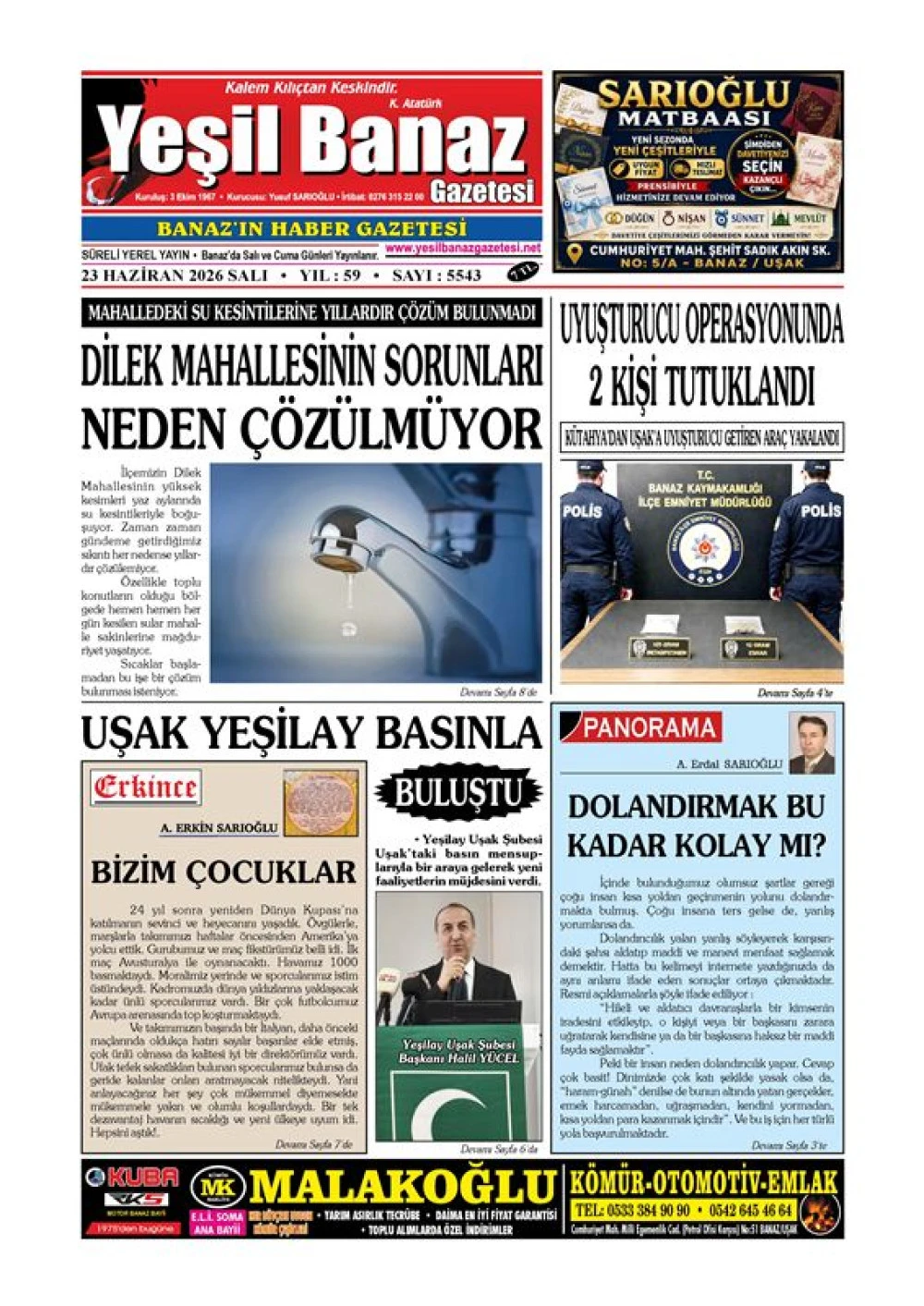 23 HAZİRAN 2026 SALI