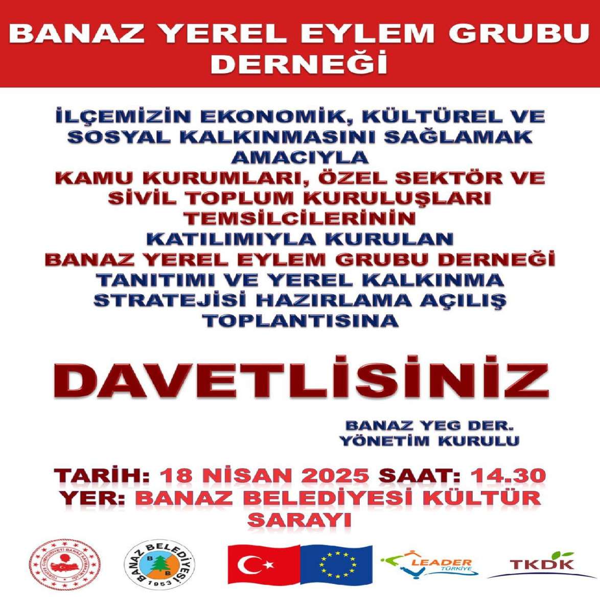 BANAZ YEREL EYLEM GRUBU DERNEĞİ KAMUOYU DUYURUSU