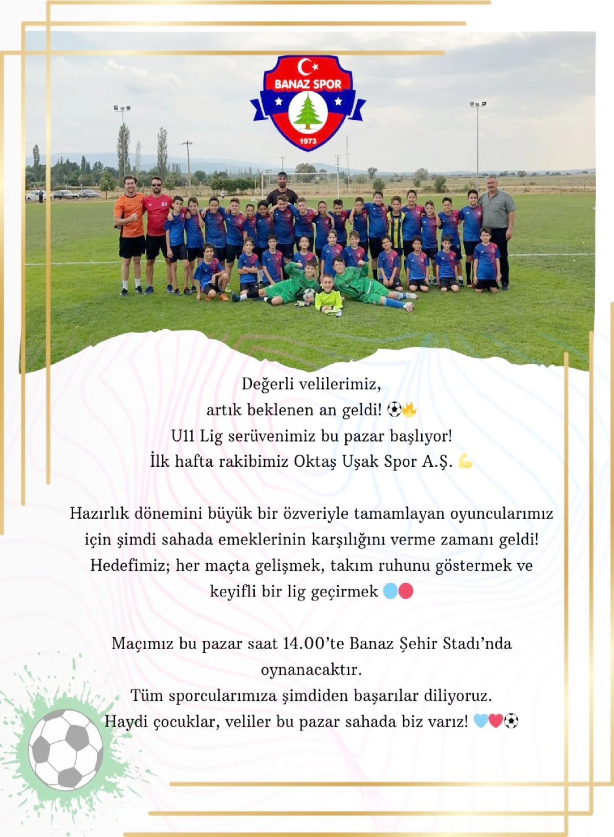 BANAZSPOR GENÇLERE DESTEĞE DEVAM EDİYOR