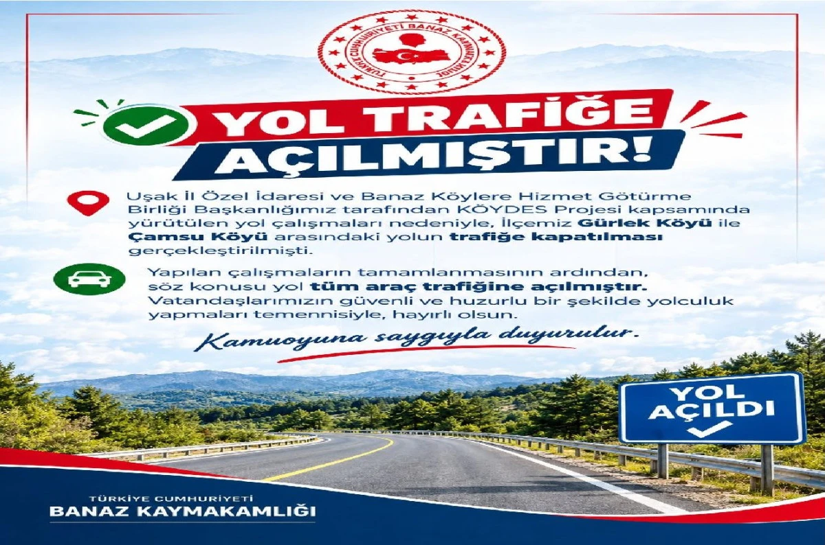 G&Uuml;RLEK-&Ccedil;AMSU K&Ouml;YLERİ ARASINDAKİ YOL YENİDEN ULAŞIMA A&Ccedil;ILDI