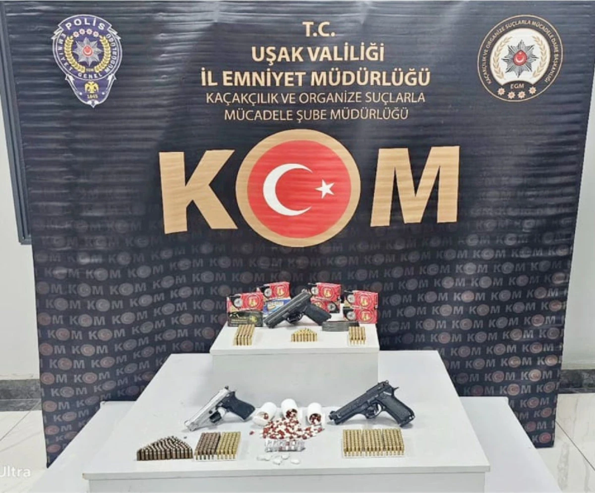 UŞAK&rsquo;TA SİLAH VE UYUŞTURUCU OPERASYONU